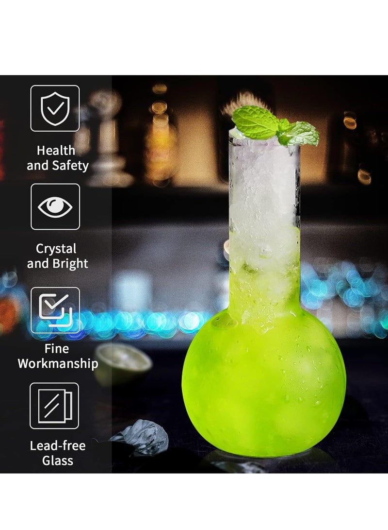 SYOSI Cocktail Glass Set Creative Tube Cocktail Glass Set of 14oz Distilling Flask Clear Glass for Cocktail Martini Tequila Margarita for Party Home Bar or Gift - Image 3