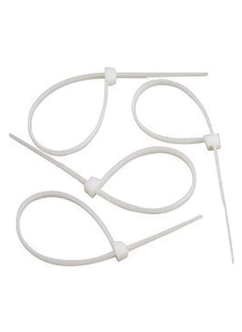 Webshoppers Webshoppers Self Locking Nylon Zip Ties White 25x100mm 100 Pieces  - Image 2