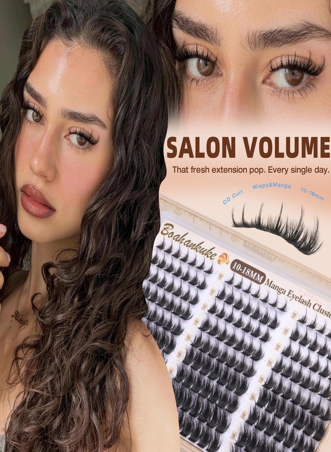 Boahankuke Fluffy Lash Clusters with Spikes Wispy Eyelash Clusters 162PCS Manga Cluster Eyelash Extensions CD Curl Volume Individual Lashes 10-18mm Anime Cluster Lashes DIY Fairy Lash Extensions for Daily Wear - Image 4