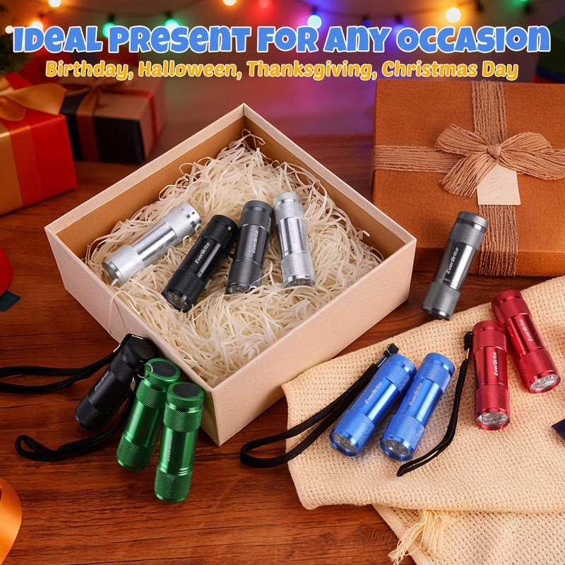 EverBrite 18-Pack Mini LED Flashlight Set - Portable Flashlights Ideal for Hurricane Supplies Camping, Night Reading, Cycling, BBQ, Party, Backpacking - Includes Lanyard & 54 x AAA Batteries - Image 3