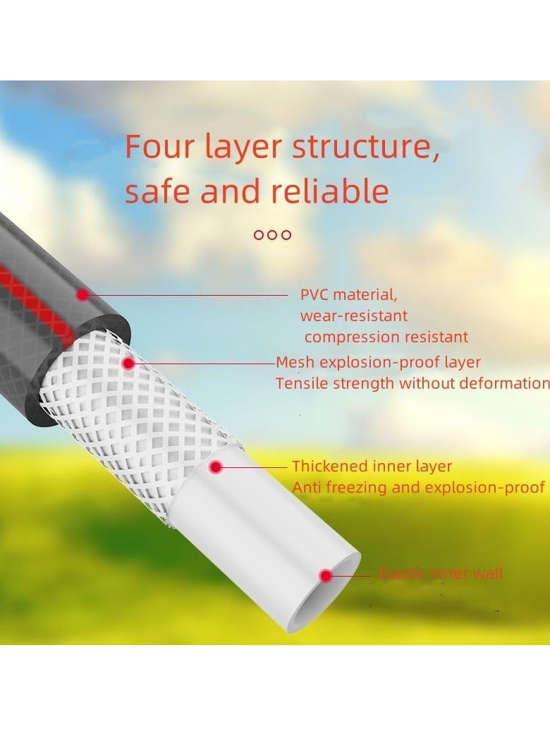 هوتس يو أيه إي خرطوم المياه الحديقة مع بكرة ، 30M حديقة سقي تخزين أنابيب السيارة مجموعة ، المنزلية عالية الضغط غسل السيارات فوهة المياه ، لا تجميع ، جاهزة للاستخدام خارج الصندوق (أسود + أحمر) - Image 5