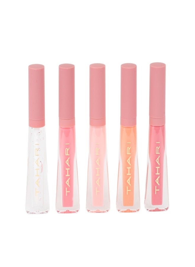 VOTUM Tahari 5pc Lip Gloss Set - Shimmery Lip Glosses for Women and Girls, Long-Lasting Lip Gloss Pack, Super Lustrous 5-Piece Gift Set, Non-Sticky, High Shine - Image 2
