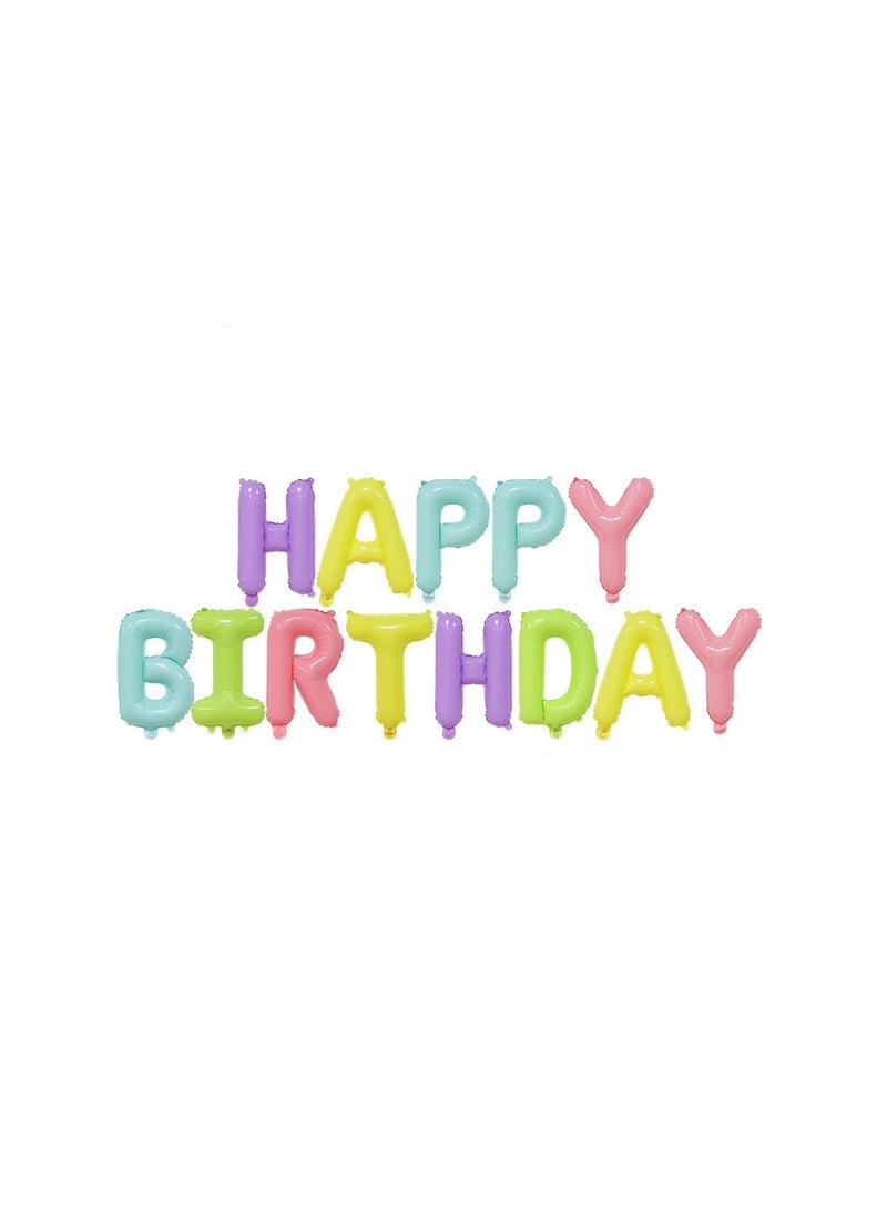 16 inches macaron color happy birthday letter foil balloon party decoration aluminum film balloons foil banner balloons letter backdrop decor foil balloons HAPPY BIRTHDAY Balloons set