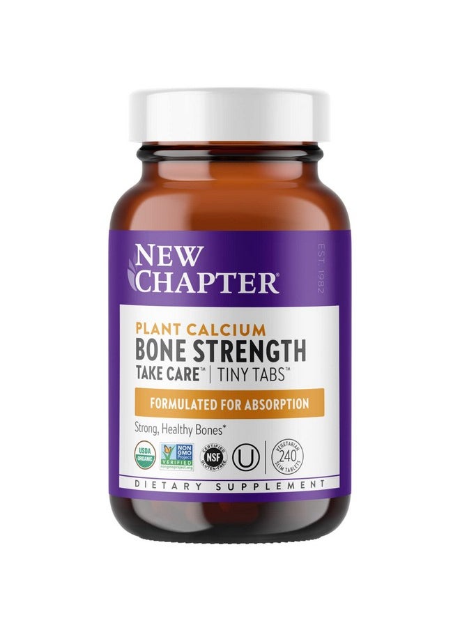 Calcium Supplement Bone Strength Tiny Tabs Organic Red Marine Algae Calcium With Vitamin D3+K2 + Magnesium 70+ Trace Minerals For Bone Health Gluten Free Easy To Swallow 240 Ct