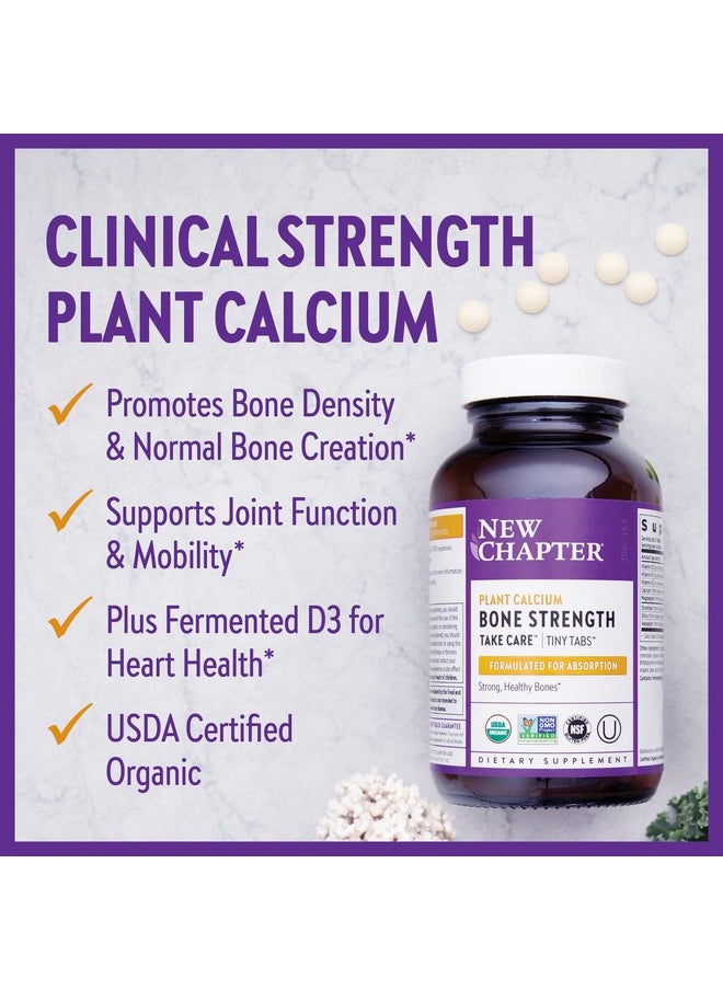 Calcium Supplement Bone Strength Tiny Tabs Organic Red Marine Algae Calcium With Vitamin D3+K2 + Magnesium 70+ Trace Minerals For Bone Health Gluten Free Easy To Swallow 240 Ct