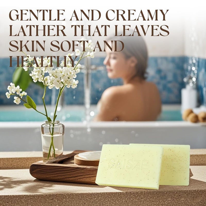 SAISZE Handmade Coconut and Shea Butter Soap 8 oz Cold Process Organic Soap Enriched with Coconut oil Shea Body Soap Bars for Women and Men - Image 5