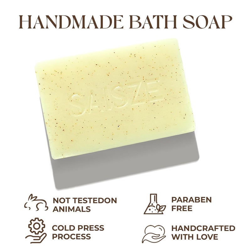 SAISZE Handmade Coconut and Shea Butter Soap 8 oz Cold Process Organic Soap Enriched with Coconut oil Shea Body Soap Bars for Women and Men - Image 4
