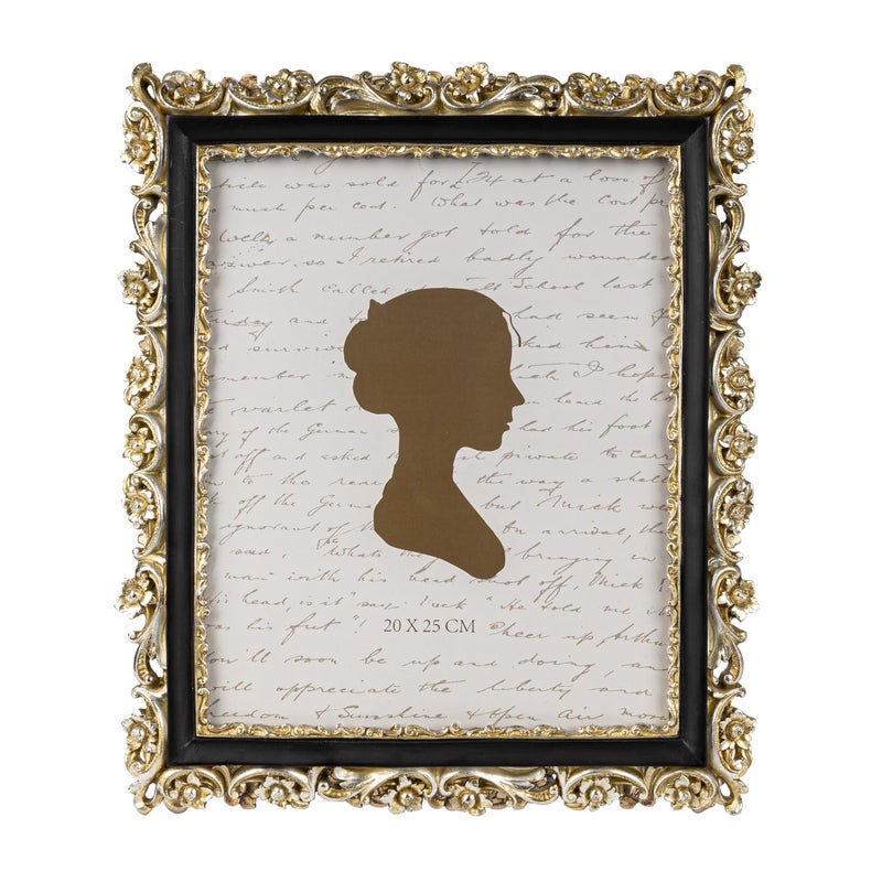 Sunlit Vintage Picture Frame 8x10 Inch, Luxury Antique Photo Frames with Glass Front, Photo Display, Tabletop Wall Hanging, Gift Ideas, Slivery Light Gold and Black - Image 1