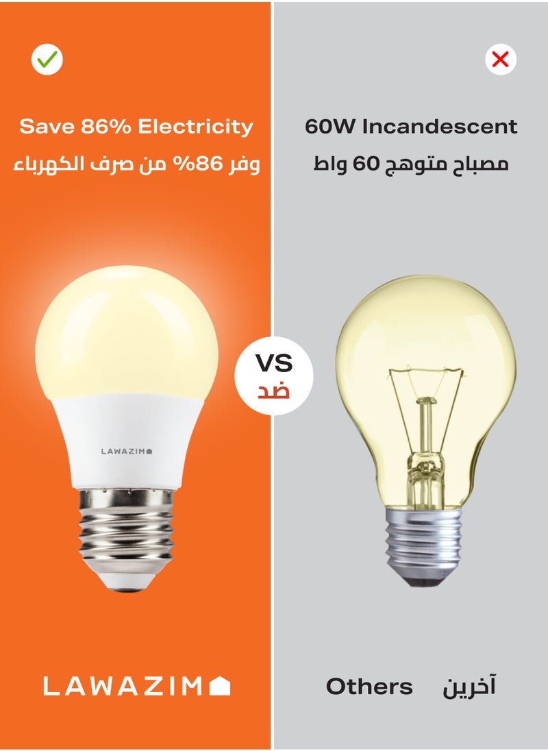 LAWAZIM 5W LED Bulb A50 E27 - 6 Piece 3000K Warm White - Energy Saving 35W Equivalent Non-Dimmable Lightbulbs with 400 Lumens and a Lifespan of 15,000 Hours - for Home, Kitchen, and Bedroom Lighting  - Image 5