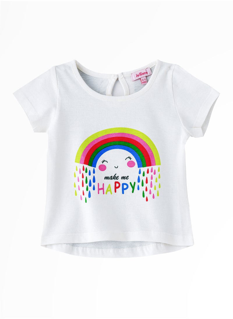 Jelliene Sunshine Squad: Girls' Comfy Cotton Tees Playful & Summer Fun  - Image 1