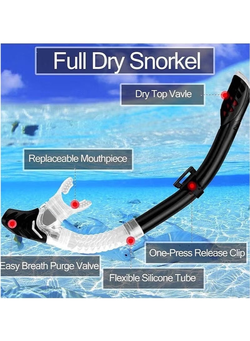 بست قناع غطس مع أحدث نظام تنفس جاف، قابل للطي بزاوية 180 درجة، نظارات غطس بانورامية من الزجاج المقوى، مضاد للضباب، مضاد للتسرب، معدات غطس للبالغين والشباب - Image 5