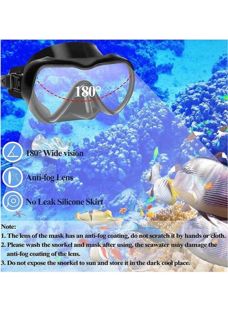 بست قناع غطس مع أحدث نظام تنفس جاف، قابل للطي بزاوية 180 درجة، نظارات غطس بانورامية من الزجاج المقوى، مضاد للضباب، مضاد للتسرب، معدات غطس للبالغين والشباب - Image 4