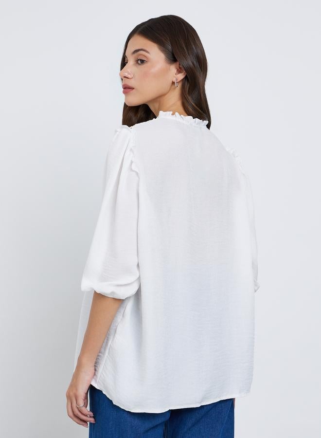 تايك تو بلوزة فضفاضة بتفاصيل فتحات - Image 4
