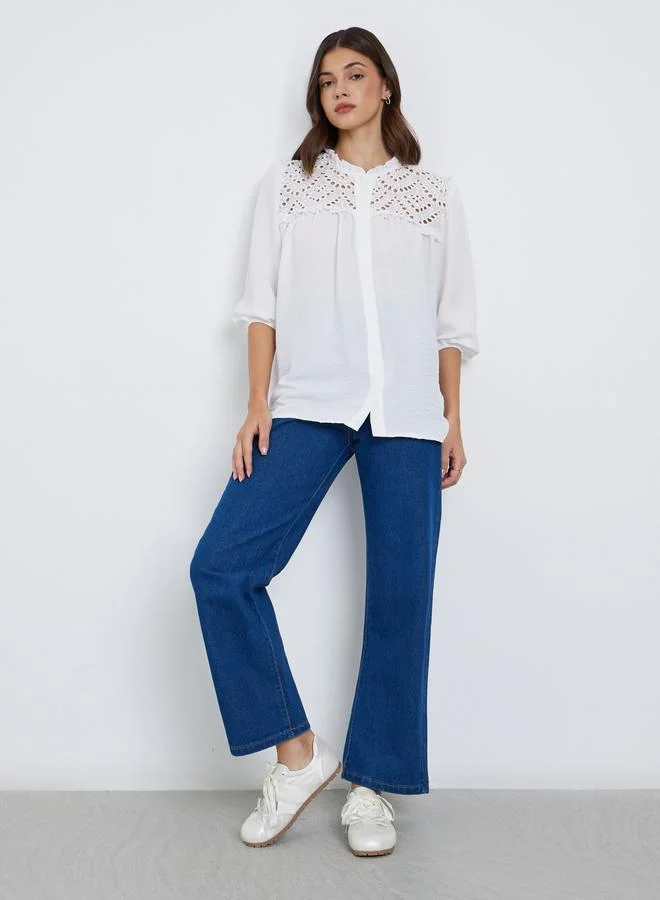 Take Two Take Two Solid Burnout Oversized Shirt