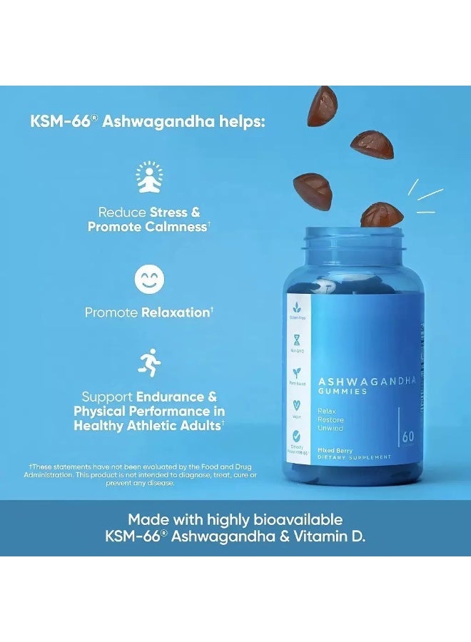 BIYODE Ashwagandha Gummies 60PCS Quality of Sleep Reduce Stress and Balance the Immune System Ashwa Gummies are Gluten Free Non GMO Gelatin Free and Vegan - Image 3