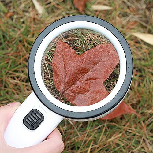 XEREBIAN Magnifying Glass 30X, Large Magnifier with Light, LED Illuminated & Handheld, Premium High Power Magnify Glass for Reading Books, Newspaper (Big 30x Glass) - Image 4