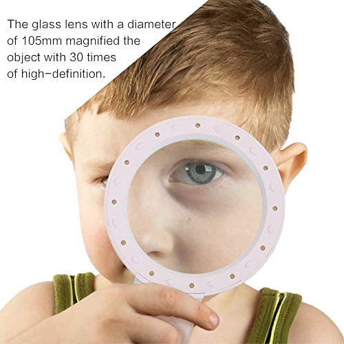 XEREBIAN Magnifying Glass 30X, Large Magnifier with Light, LED Illuminated & Handheld, Premium High Power Magnify Glass for Reading Books, Newspaper (Big 30x Glass) - Image 5