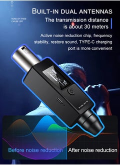EVEREEN VK-38 UHF Wireless Microphone Converter, XLR Transmitter And Receiver for Dynamic Microphone Guitar Receiver Transmission Adapter  - Image 5