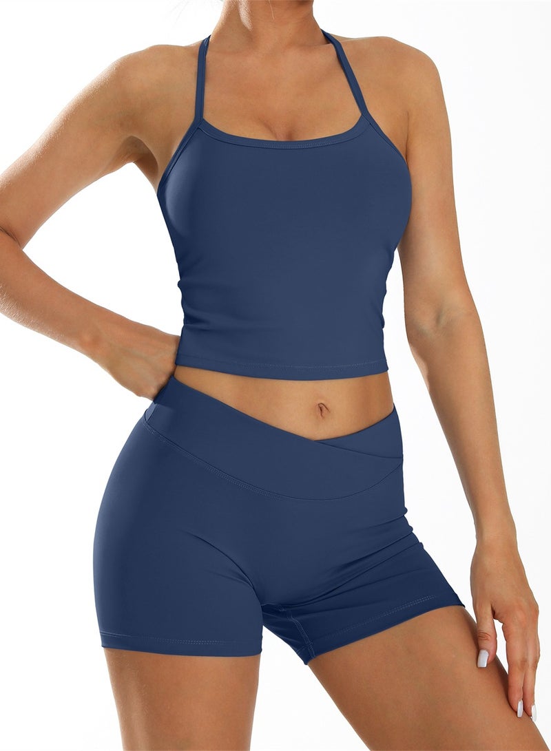 general 2 Piece Workout Sets For Women Tank Top Matching High Waist Booty Lifting Shorts Gym Yoga Active Wear Outfits  - Image 1