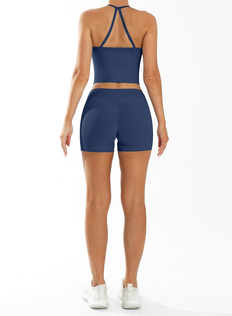 general 2 Piece Workout Sets For Women Tank Top Matching High Waist Booty Lifting Shorts Gym Yoga Active Wear Outfits  - Image 4