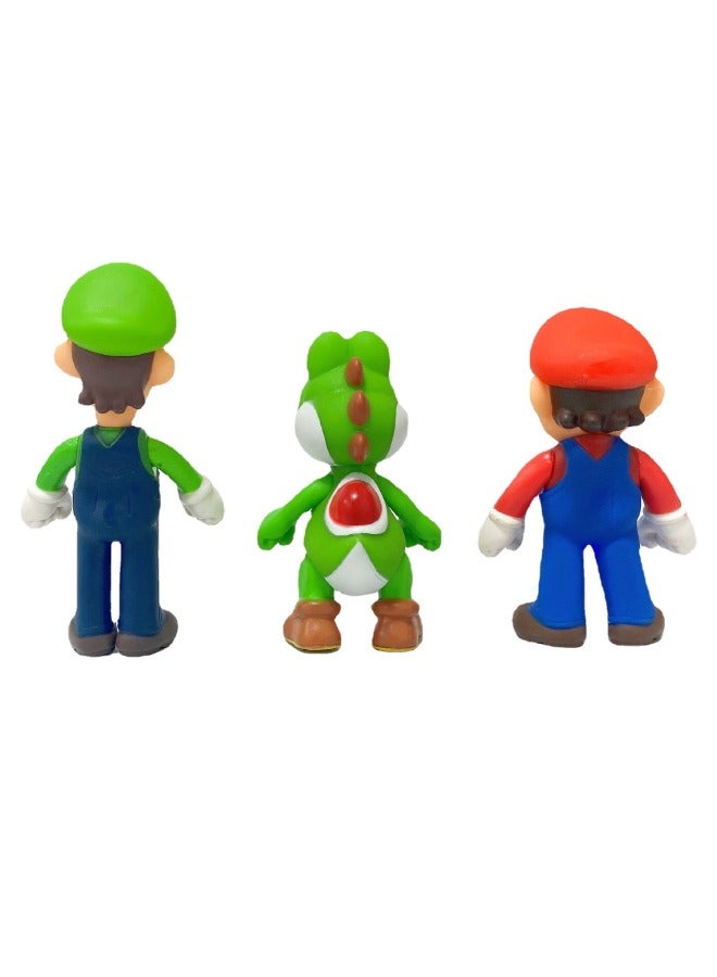 مجموعة شخصيات سوبر ماريو مكونة من 3 قطع، تمثال نموذج سلسلة الرسوم المتحركة ماريو من الرسوم المتحركة، ألعاب نموذج شخصيات PVC ممتازة، لديكورات سطح المكتب/المقتنيات، هدايا للمعجبين (ماريو/لويجي/يوشي) - Image 5