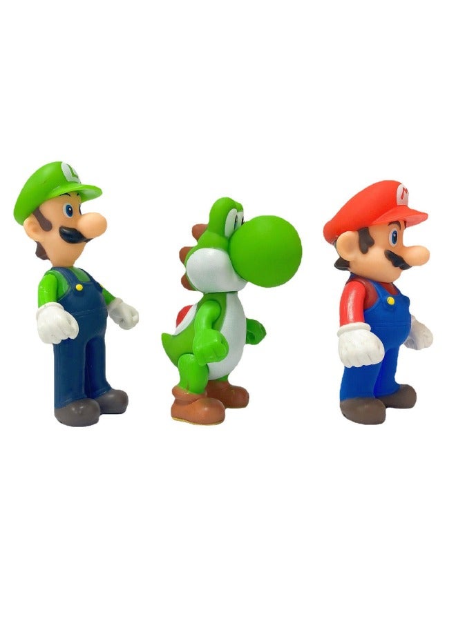 مجموعة شخصيات سوبر ماريو مكونة من 3 قطع، تمثال نموذج سلسلة الرسوم المتحركة ماريو من الرسوم المتحركة، ألعاب نموذج شخصيات PVC ممتازة، لديكورات سطح المكتب/المقتنيات، هدايا للمعجبين (ماريو/لويجي/يوشي) - Image 4