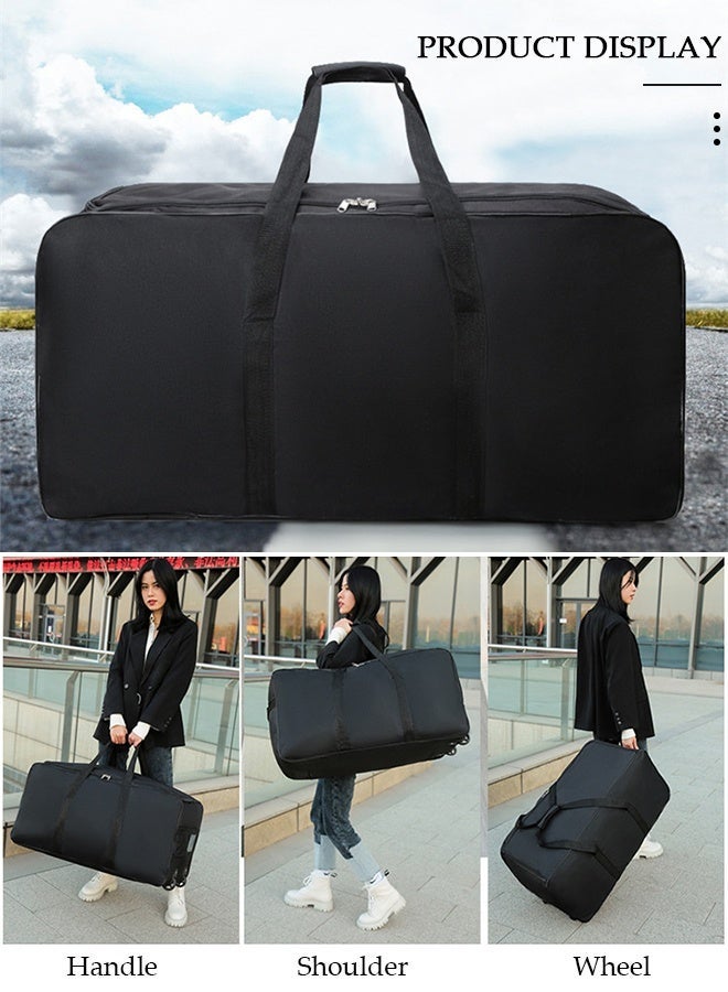 DUNISO Expandable Rolling Duffle Bag with 2 Wheels, olling Wheeled Suitcase Travel Oxford Duffel Bag without Telescoping Handle, Foldable Carry On Duffel Bag, Water-Resistant Travel Weekend Bag for Women Men - Image 3