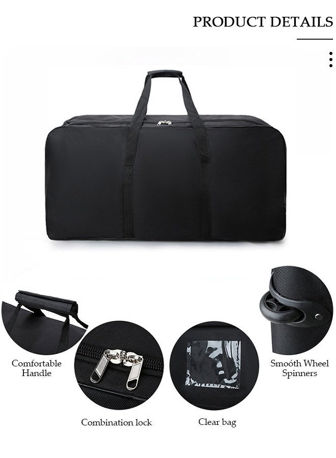 DUNISO Expandable Rolling Duffle Bag with 2 Wheels, olling Wheeled Suitcase Travel Oxford Duffel Bag without Telescoping Handle, Foldable Carry On Duffel Bag, Water-Resistant Travel Weekend Bag for Women Men - Image 5