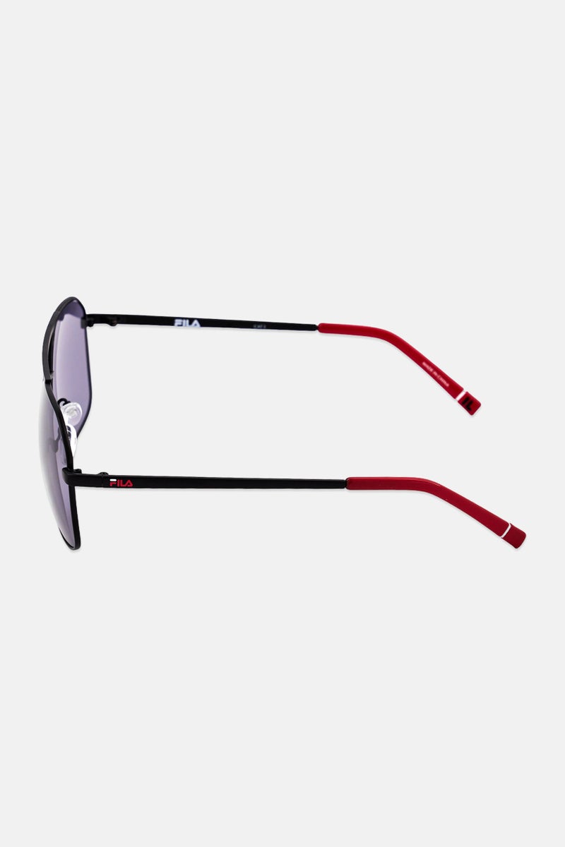 FILA Men SFI278 Octagonal Sunglasses, Black - Image 4