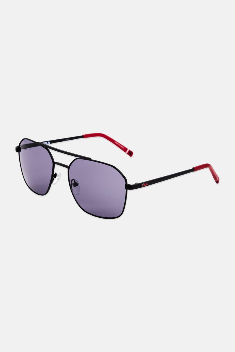 FILA Men SFI278 Octagonal Sunglasses, Black - Image 3