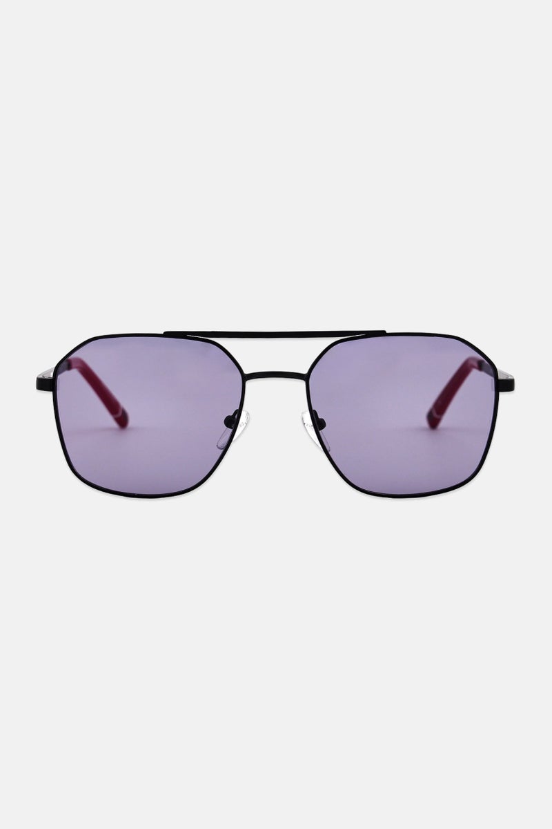 FILA Men SFI278 Octagonal Sunglasses, Black - Image 1