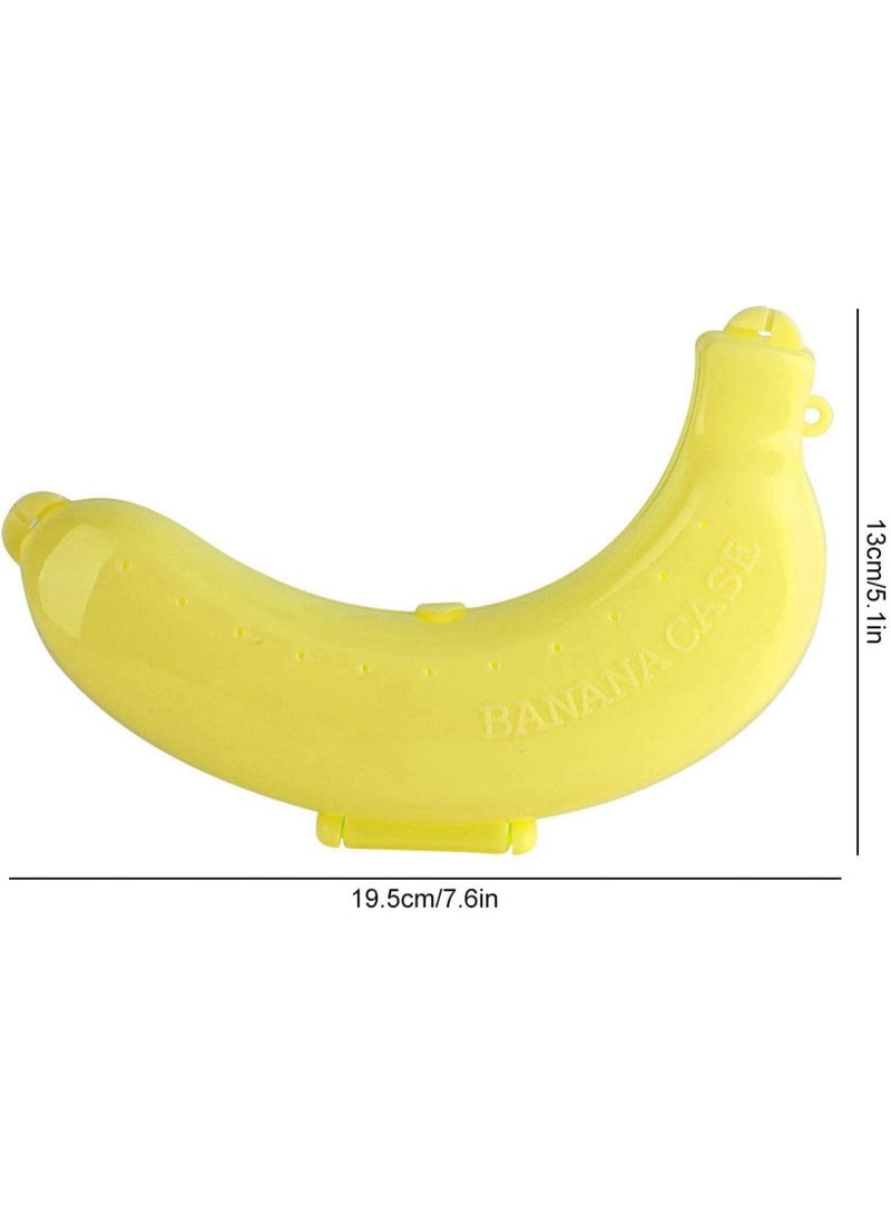 Large banana carrier for outdoor use, BPA-free protective fruit tray, portable banana holder, cute storage box, 4 pieces , yellow (banana carrier) - Image 2
