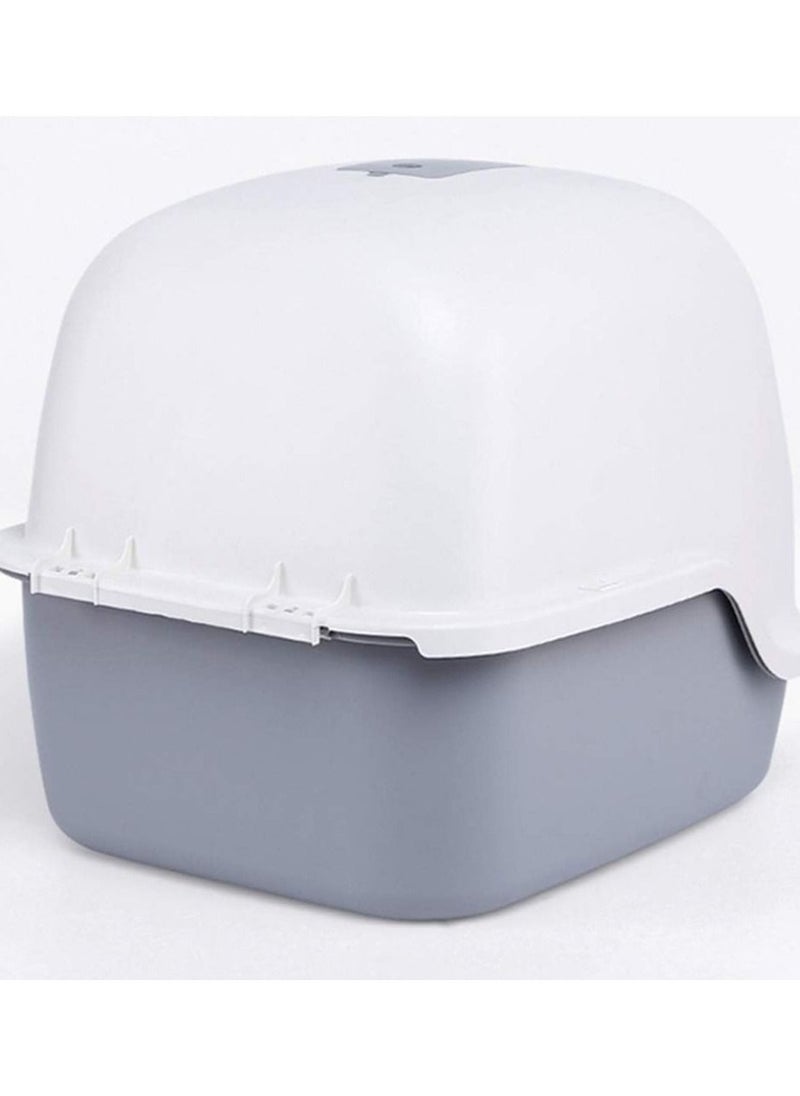Generic - Cat Litter Box with Lid, Fully Enclosed Splash-Proof and Leak-Proof Urine Litter Box, High Edge and Odorless Cat Litter Box, Easy to Installation and Clean (Blue) - Image 1