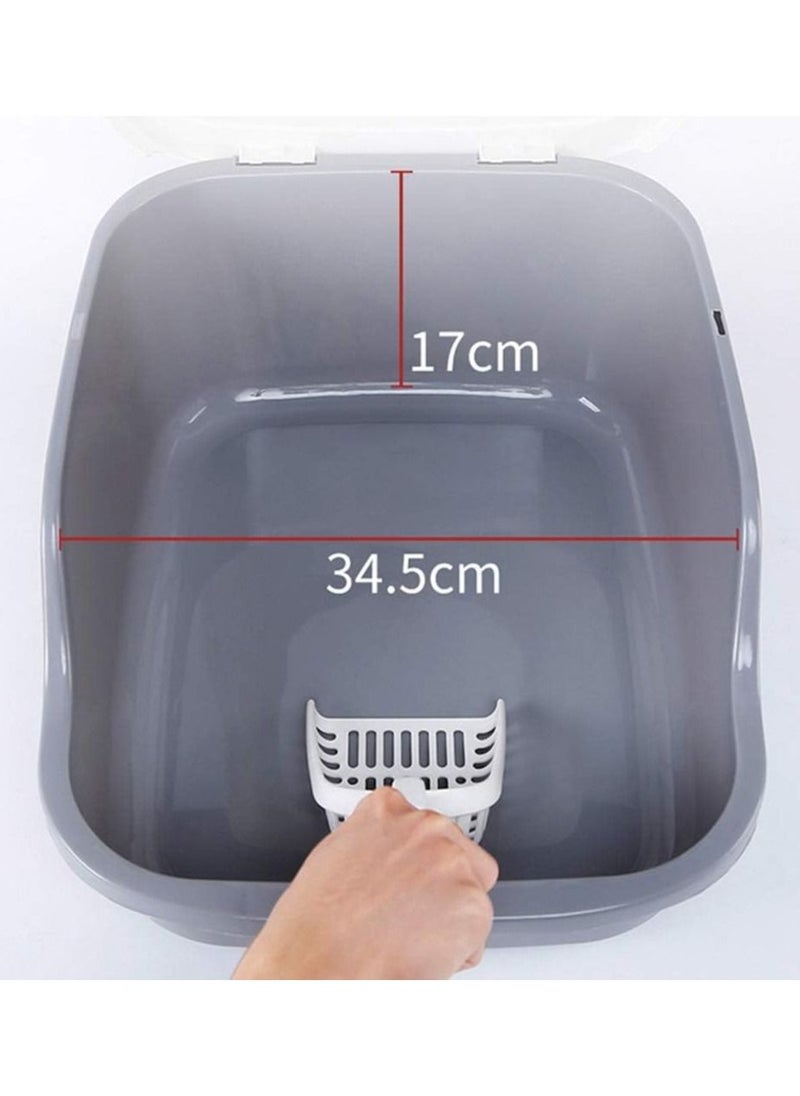 Generic - Cat Litter Box with Lid, Fully Enclosed Splash-Proof and Leak-Proof Urine Litter Box, High Edge and Odorless Cat Litter Box, Easy to Installation and Clean (Blue) - Image 1