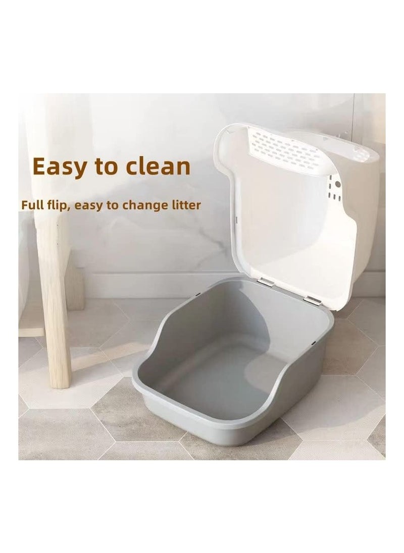 Generic - Cat Litter Box with Lid, Fully Enclosed Splash-Proof and Leak-Proof Urine Litter Box, High Edge and Odorless Cat Litter Box, Easy to Installation and Clean (Blue) - Image 1