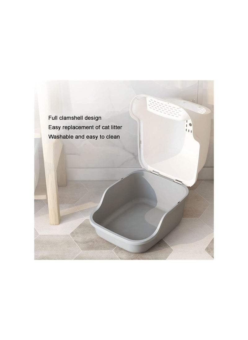 Generic - Cat Litter Box with Lid, Fully Enclosed Splash-Proof and Leak-Proof Urine Litter Box, High Edge and Odorless Cat Litter Box, Easy to Installation and Clean (Blue) - Image 1