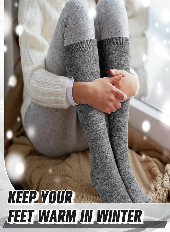 Cutecrop 4 Pairs Alpaca Wool Socks for Women Men Thermal Winter Hunting Socks Moisture Wicking Hiking(10-13,Knee High,Classic Color) - Image 5