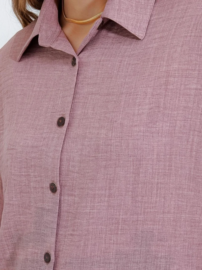 BIG DART BDART Linen Blend Long Sleeve Shirt and Pants Co-ord Set