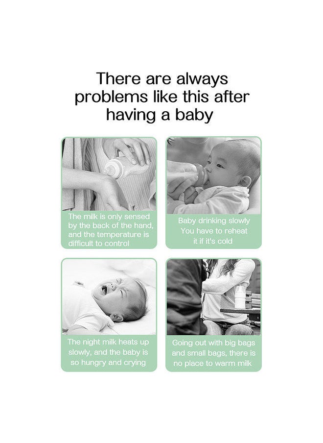 Generic - Portable Baby Milk Bottle Warmer Wireless Milk Heater Defrosting & Heating Dual Modes 4 Levels Temperature Built-in Battery for Travel Outdoor Use - Image 1