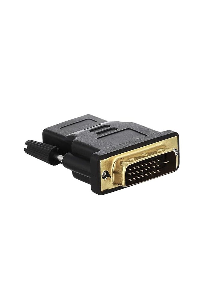 محول فيديو HDMI انثى الى DVI-D ذكر مطلي بالذهب-اسود، عدد المنافذ: 2  - Image 1