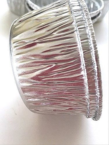 Handi-Foil 100 Aluminum Foil Muffin Cupcake Ramekin 4oz Cups with Lids Disposable - Image 3