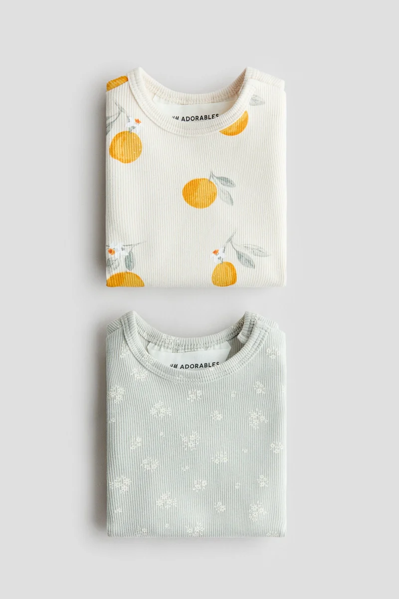 H&M 2-pack ribbed cotton tops