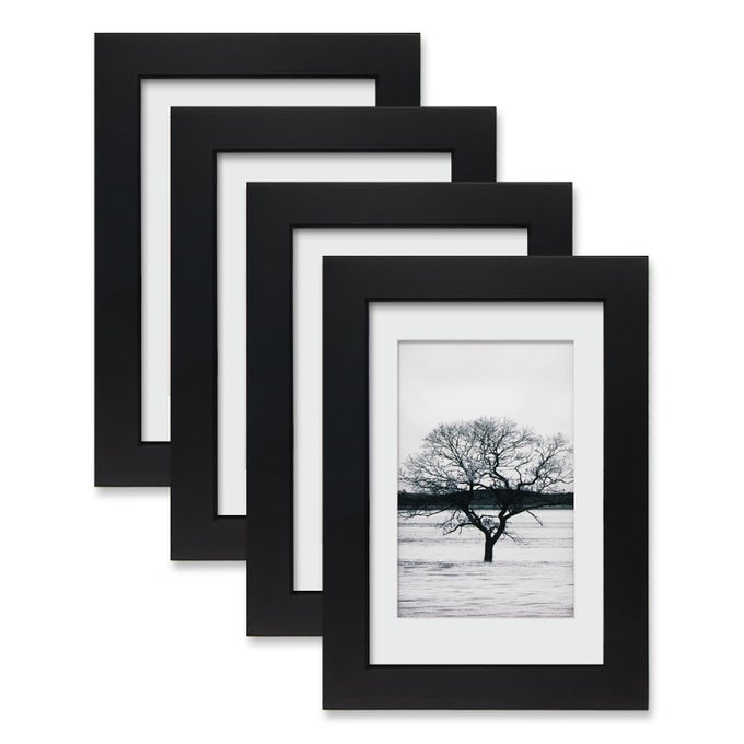 6X4 PHOTO FRAMES100 SOLID WOOD FRAMES WITH ACRYLIC GLASS SET OF 4MATTED FOR 35X54X6 INCH PICTURE6X4 PICTURE FRAMES FOR TABLETOP AND WALL MOUNTING10X15 CM SMALL FRAMES FOR PRINTINGBLACK