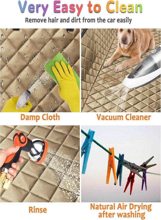 BLESSING PET SUPPLY 6-in-1 Dog Car Seat Cover for Back Seat, Waterproof Dog Car Hammock with Mesh Window, Non-Slip Pet Backseat Protector for Cars, Trucks and SUVs(Beige, 6 in 1 Dog CAR SEAT Cover) - Image 2