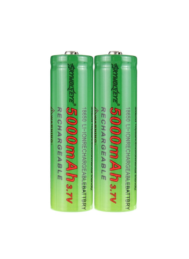 Generic - Skywolfeye 18650 Flashlight 3.7-4.2V Rechargeable Lithium Battery 1200 MA 18650 Lithium Battery-Color:Green Yellow - Image 1