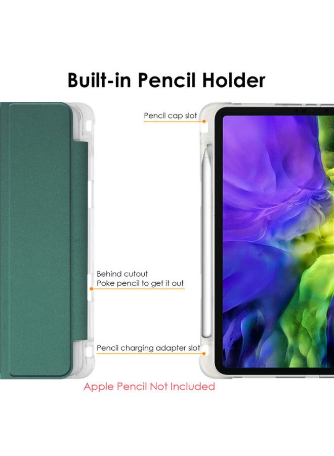 Suitable For 2022 IPad10.9 Protective Cover IPad10.2 Airbag Anti-fall Shell Flat Air5 Protective Shell With Pen Slot-Color:Dark Night Green-Applicable Model:iPad Pro11 2021/2020/2018 Transparent Pen Slot - Image 5