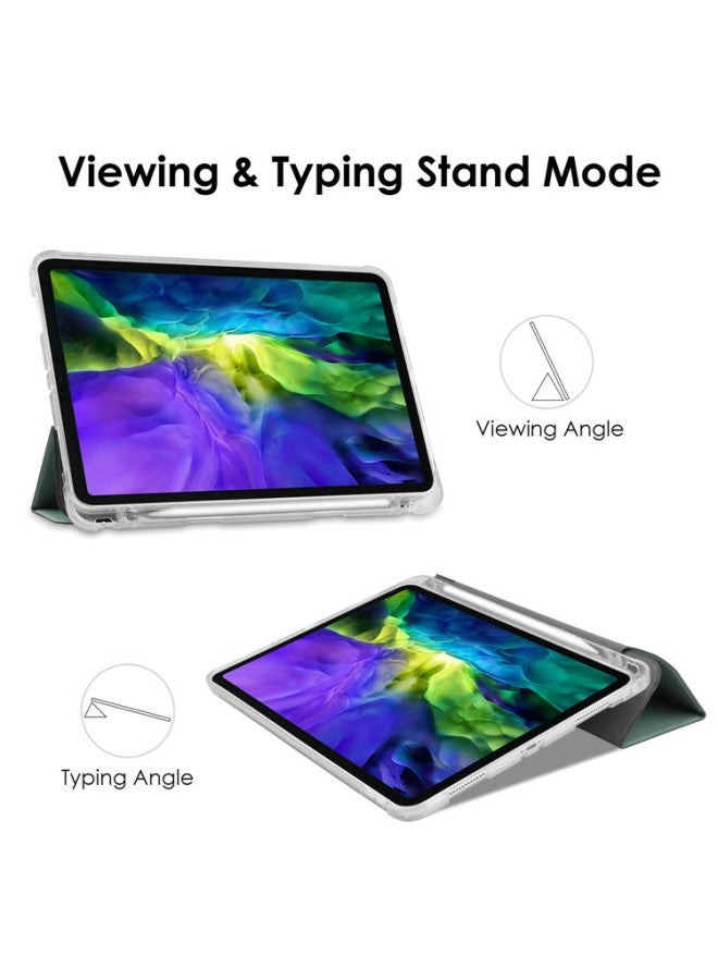 Suitable For 2022 IPad10.9 Protective Cover IPad10.2 Airbag Anti-fall Shell Flat Air5 Protective Shell With Pen Slot-Color:Dark Night Green-Applicable Model:iPad Pro11 2021/2020/2018 Transparent Pen Slot - Image 3