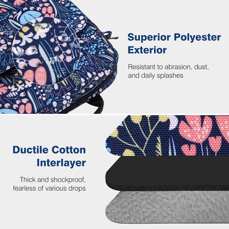 Dadanism Dadanism 9-11 Inch Tablet Sleeve Bag Carrying Case with Shoulder Strap for iPad 10th Gen 10.9", iPad 9/8/7th 10.2", iPad Air 11", iPad Pro 11", iPad Air 5/4, Galaxy Tab A9+ Plus 11", Night Blue  - Image 5