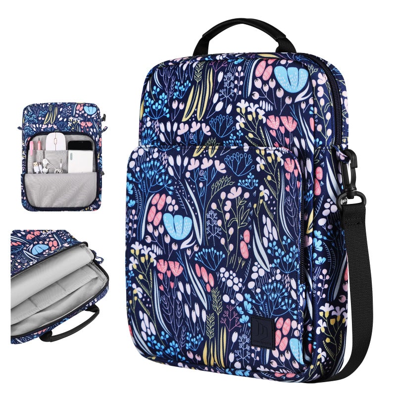 Dadanism Dadanism 9-11 Inch Tablet Sleeve Bag Carrying Case with Shoulder Strap for iPad 10th Gen 10.9", iPad 9/8/7th 10.2", iPad Air 11", iPad Pro 11", iPad Air 5/4, Galaxy Tab A9+ Plus 11", Night Blue  - Image 1