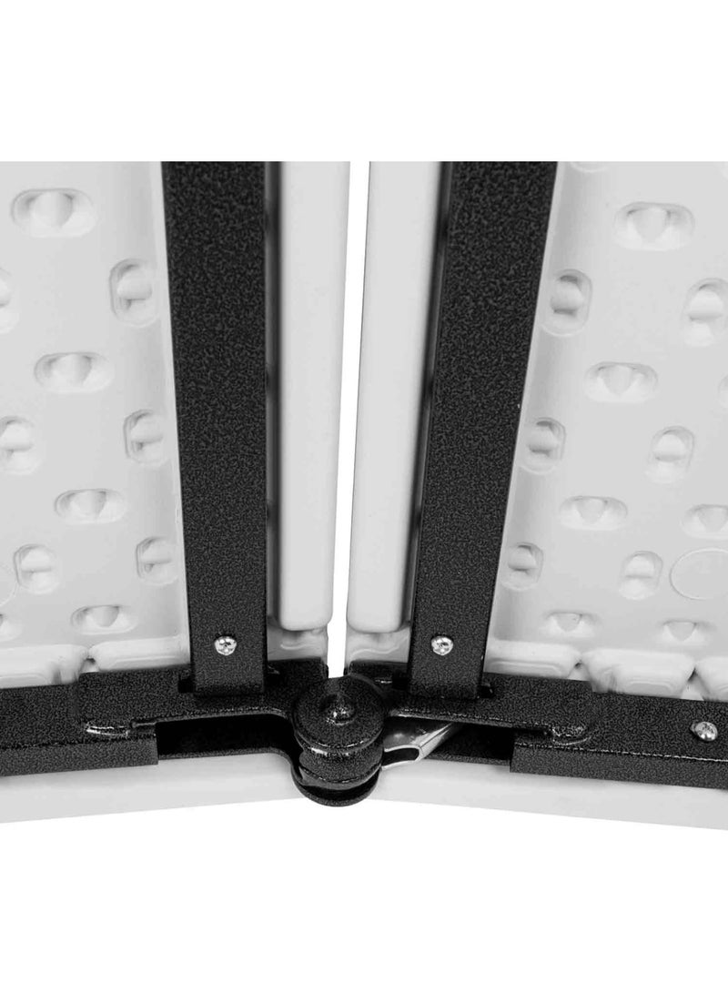 طاولة طعام قابلة للطي بارتفاع قابل للتعديل 122×61×74 سم، من HDPE وفولاذ مع أقدام مانعة للانزلاق ومقبض للحمل للاستخدام الداخلي والخارجي - Image 4